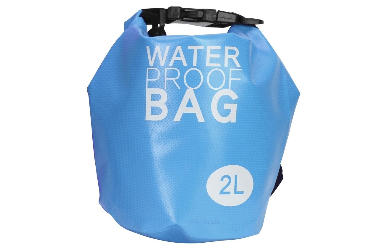 Geanta de plaja impermeabila si plutitoare 2 L, Waterproof Floating, polivinil, albastru - imagine 3
